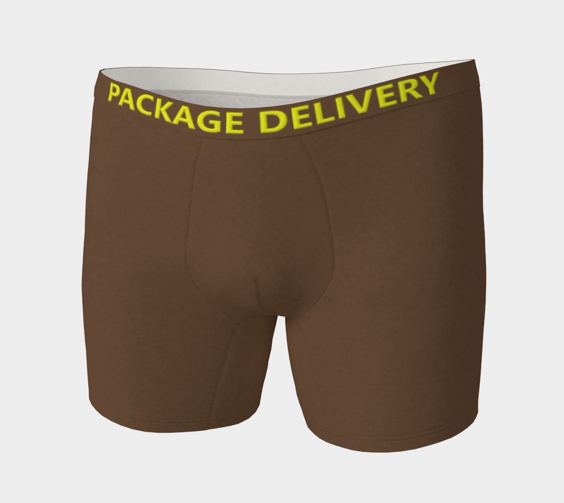 Funny Saying Text Package Delivery Brown Yellow Colors preview