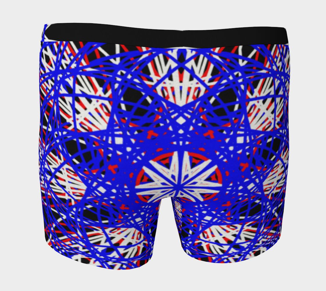 Aperçu de Red White Blue Black Abstract Kaleidoscopic Design #4