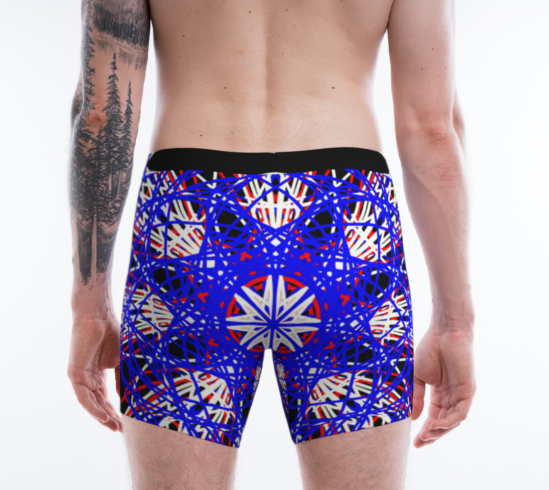 Aperçu de Red White Blue Black Abstract Kaleidoscopic Design #2