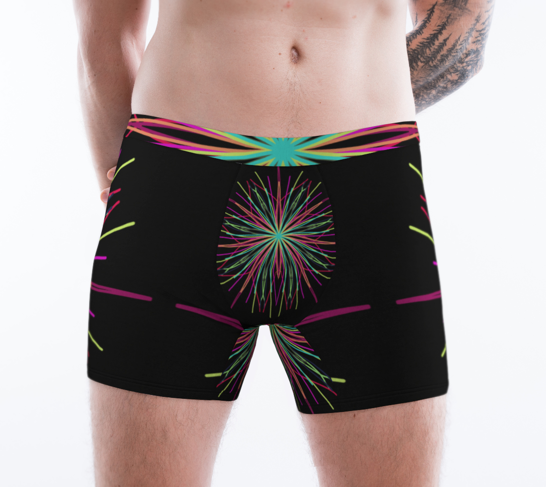 Aperçu de Pink Mint Yellow Black Abstract Kaleidoscopic Design #1