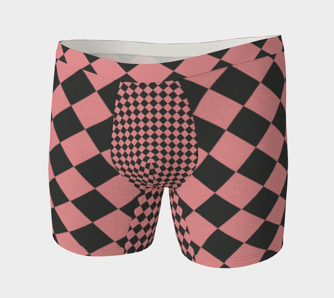 Aperçu de Checker Board Men's Boxer Briefs - Pink/Gray