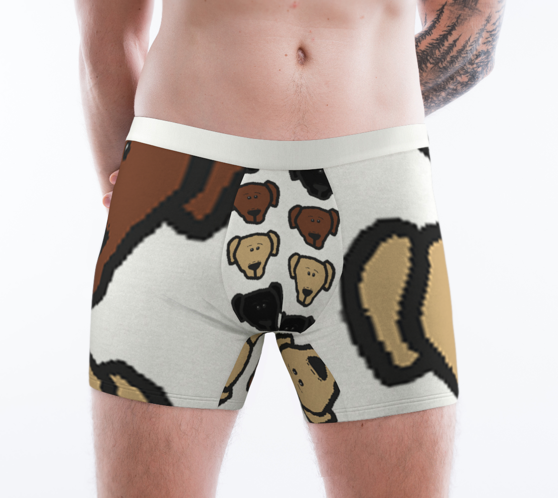Labrador Retriever all 3 colors cartoon heads boxer briefs underweat preview #1
