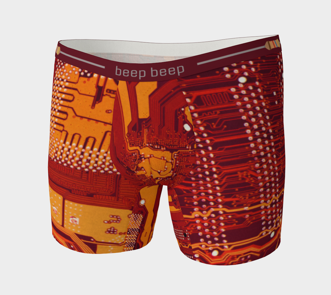 Aperçu de Red Circuit Board Boxer Shorts