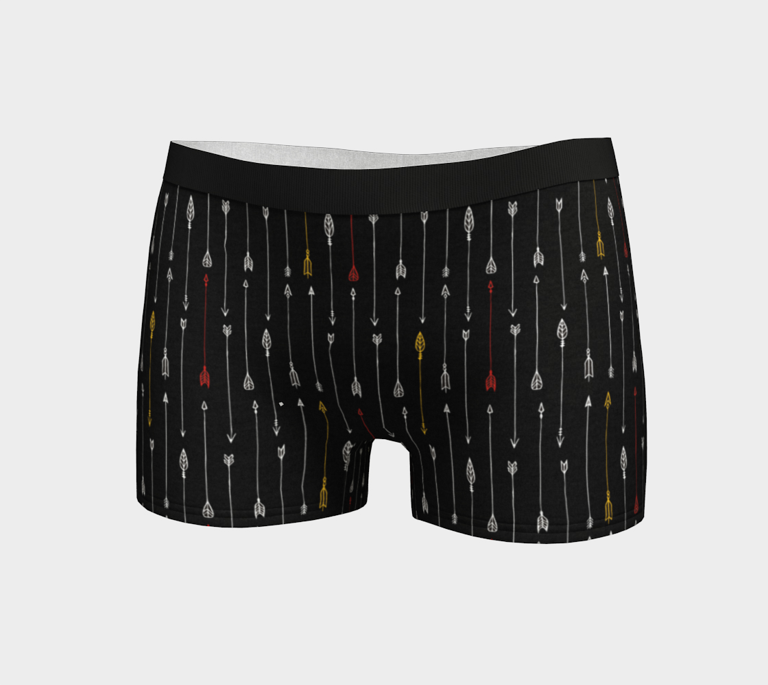 Boho Arrows On Black Boyshorts preview #3