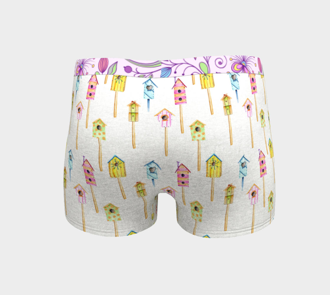 Colorful Birdhouses Pattern With Floral Band preview #4