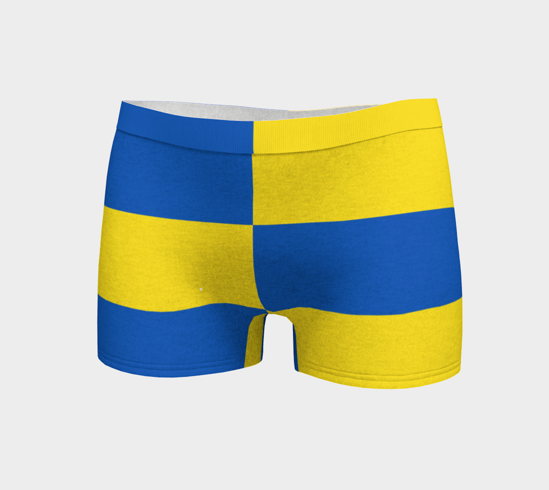 Aperçu de Blue and Yellow Ukraine Flag Pattern Boyshorts, AWSSG