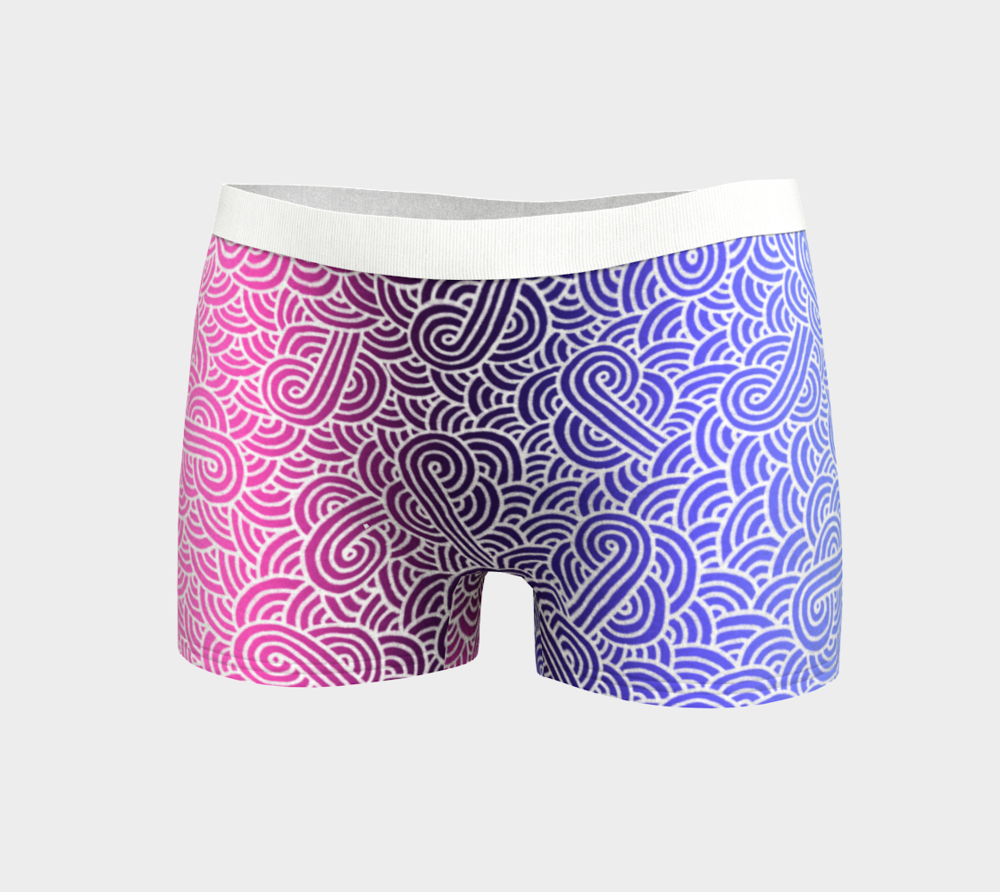 Ombré omnisexual flag and white swirls doodles Boyshorts preview