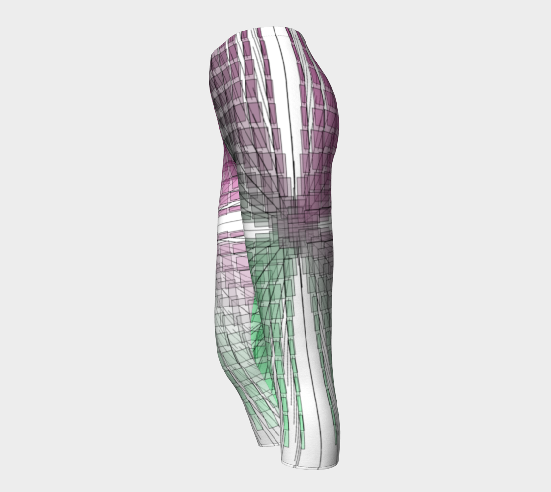 Green Red Ombre flow Capri leggings preview #3