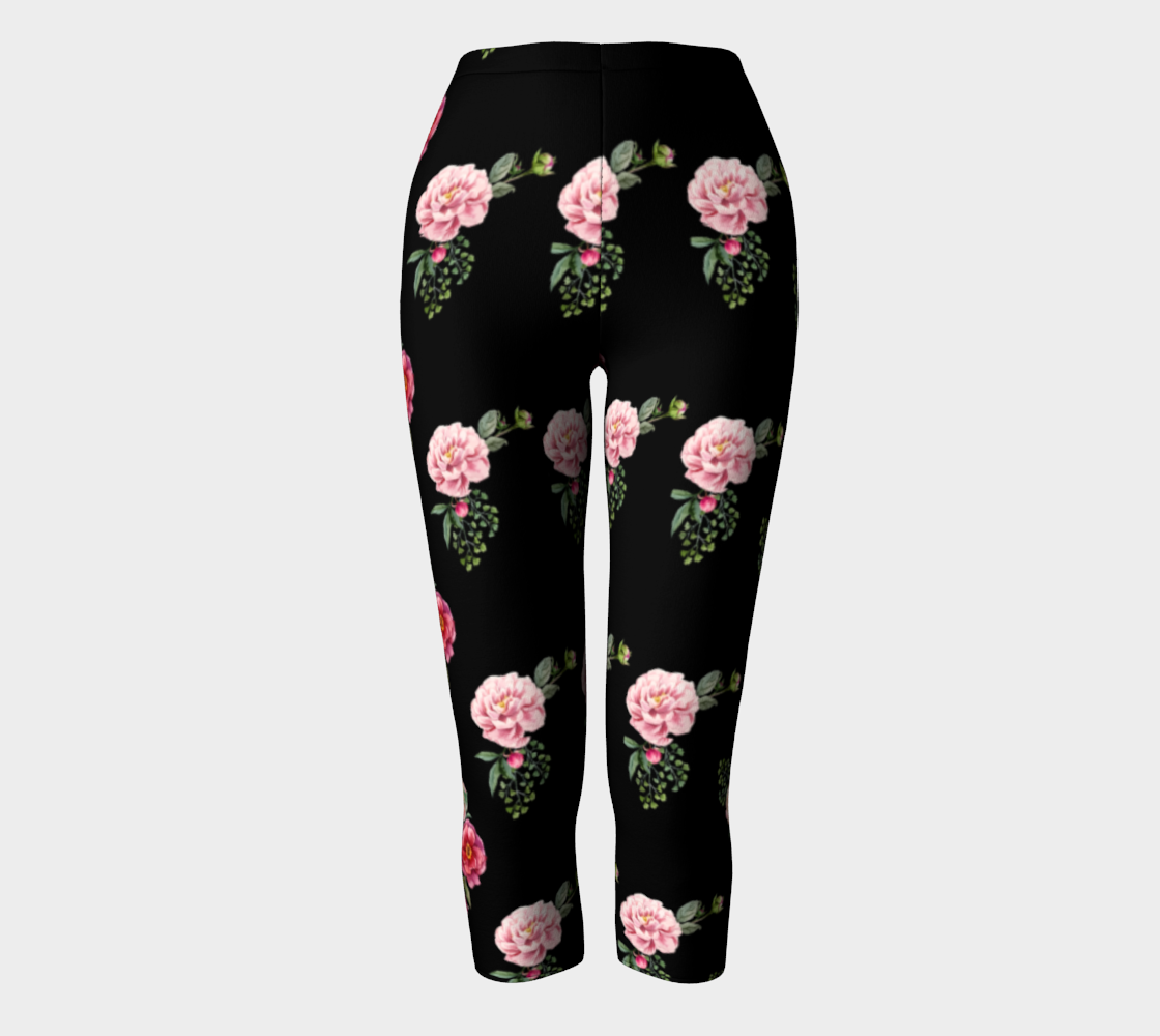 Floral Pink Roses on Black preview