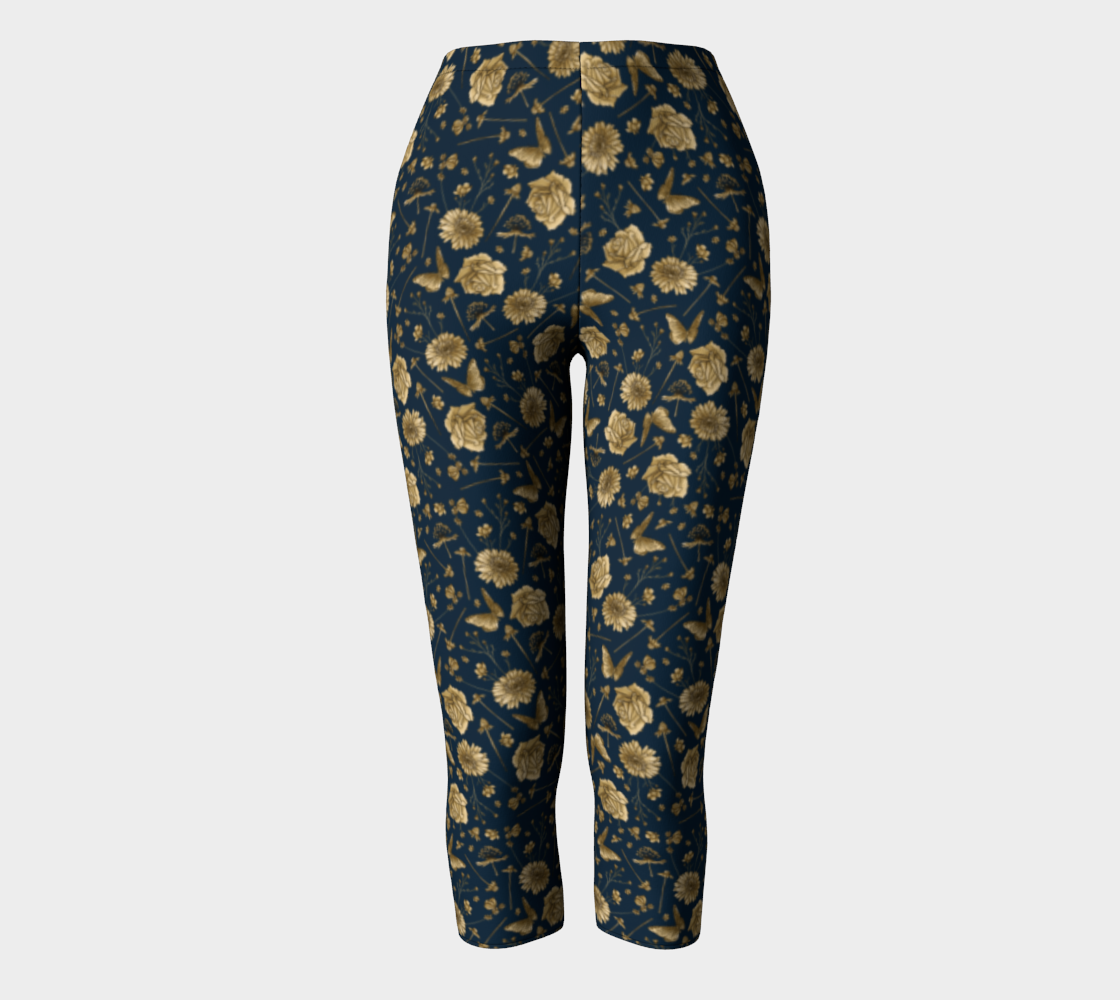 Petal to the metal navy & gold capris preview