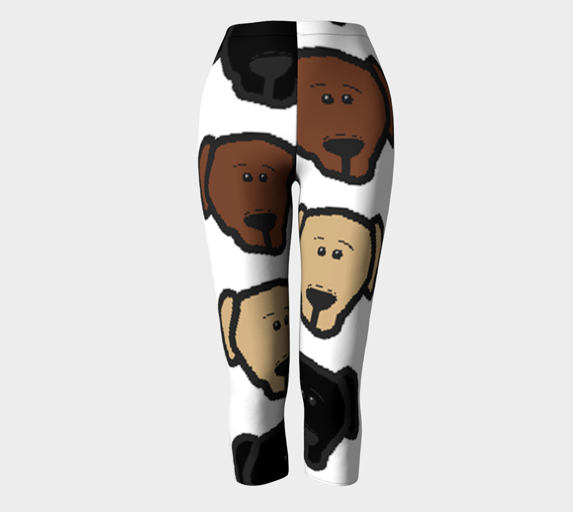 Labrador Retriever all 3 colors cartoon heads capris preview #2