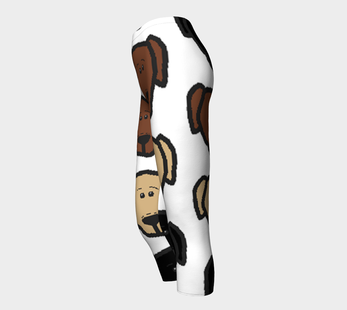 Labrador Retriever all 3 colors cartoon heads capris preview #3
