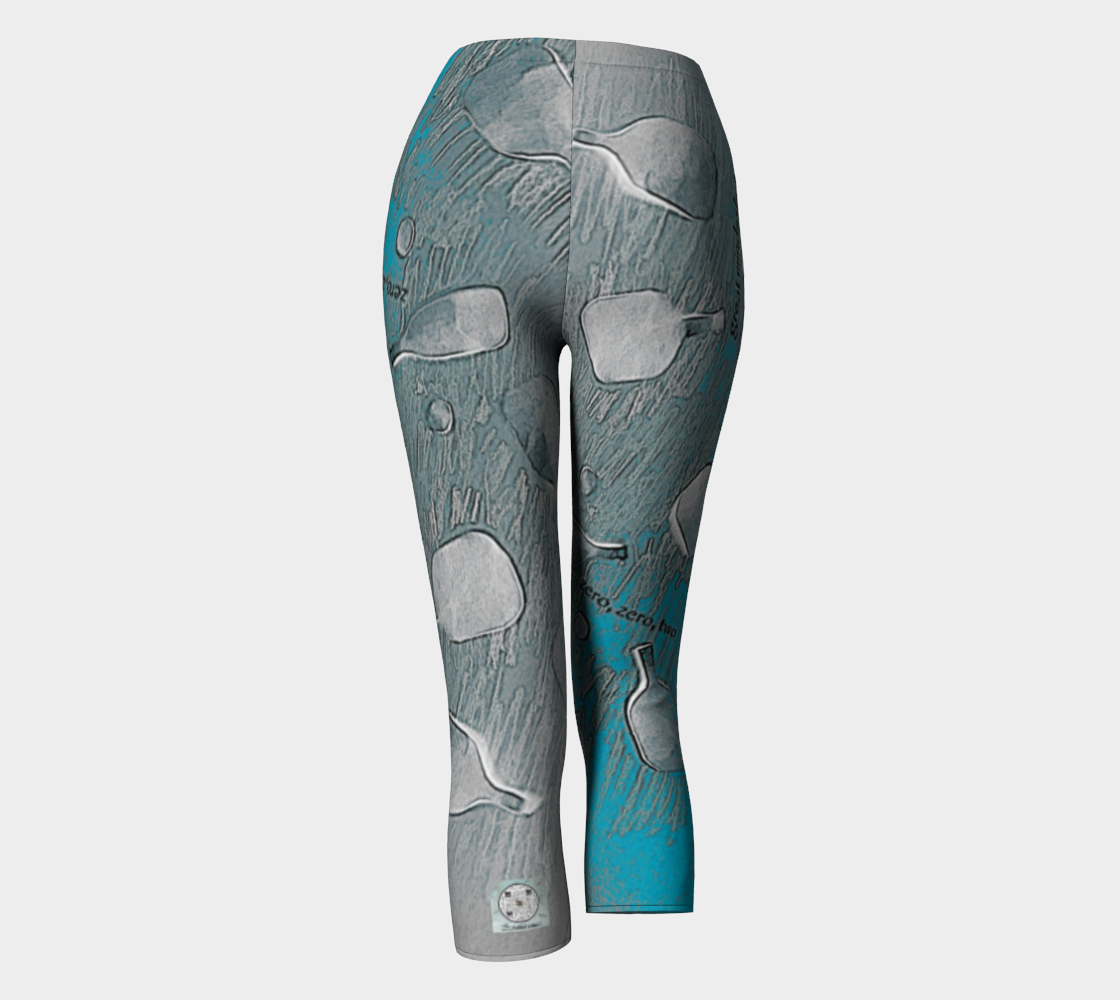 quote wear series, turquoise and grey, pickleball artwear, regular capris preview #4
