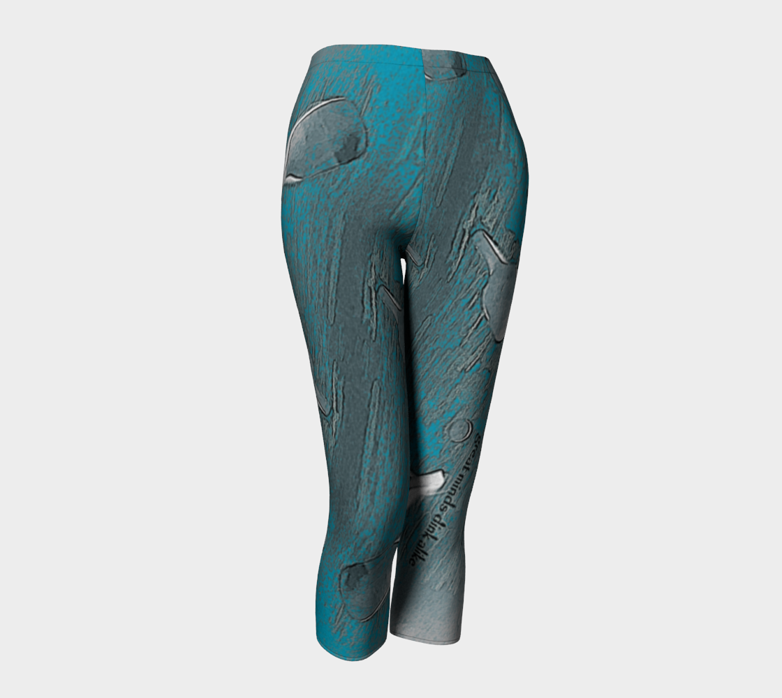 quote wear series, turquoise and grey, pickleball artwear, regular capris preview #1