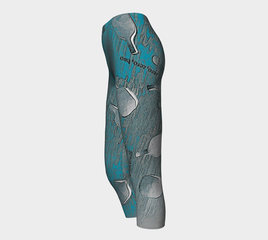 quote wear series, turquoise and grey, pickleball artwear, regular capris preview #3