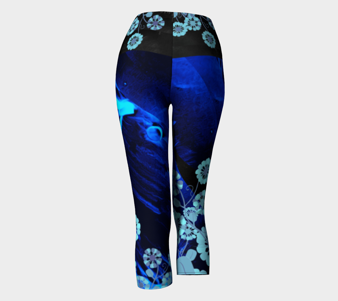 Pickleball blue smoke and flowers capris preview #4