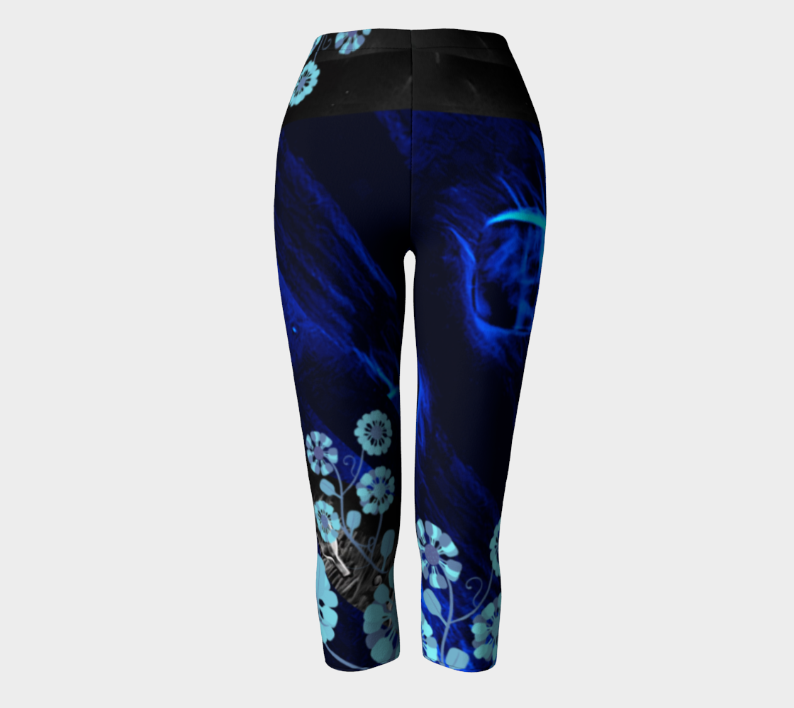 Pickleball blue smoke and flowers capris preview #2