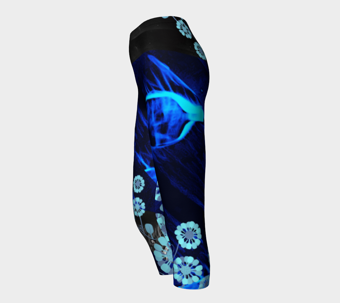 Pickleball blue smoke and flowers capris preview #3