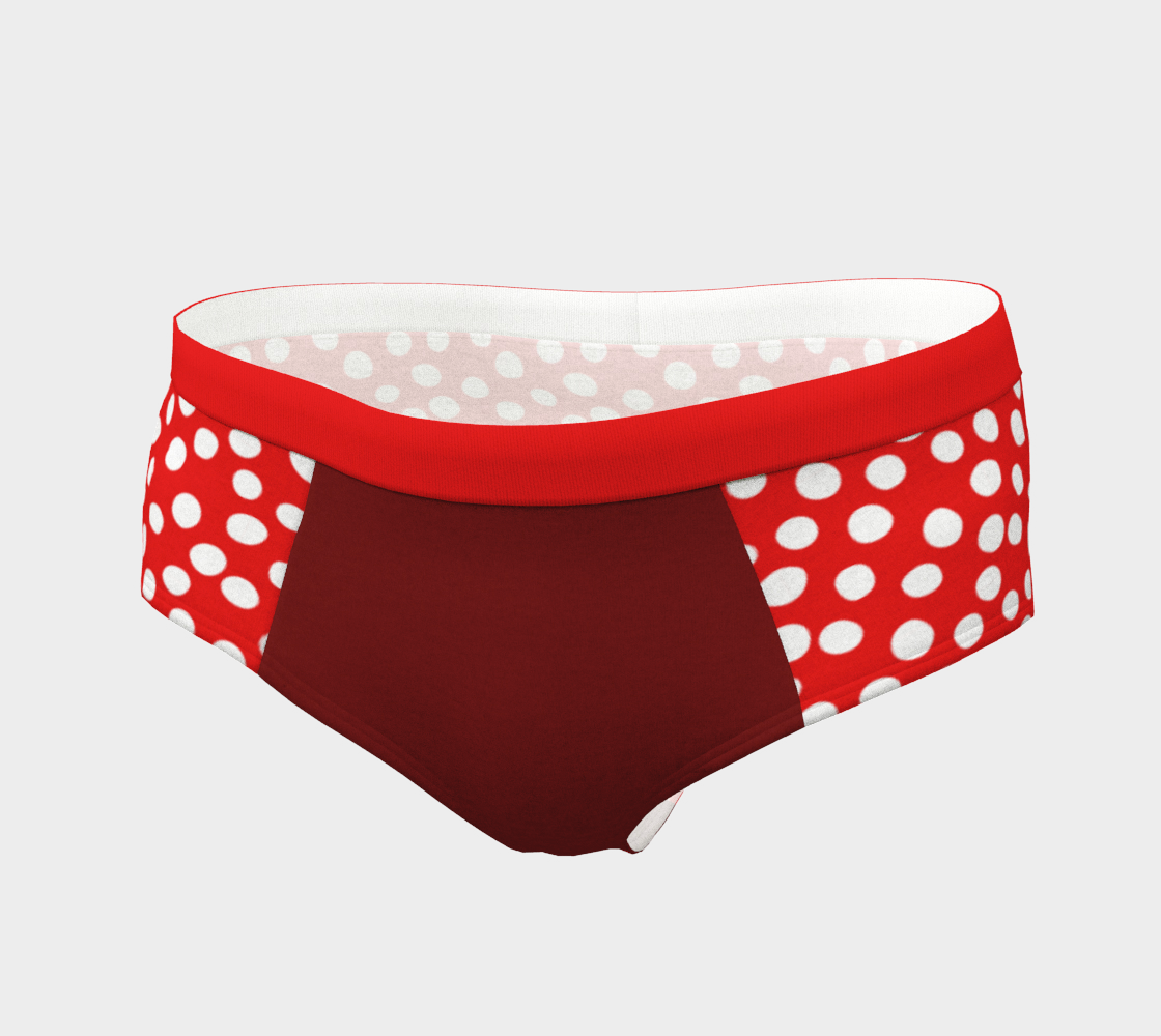All About the Dots Cheeky Briefs - Red Miniature #4