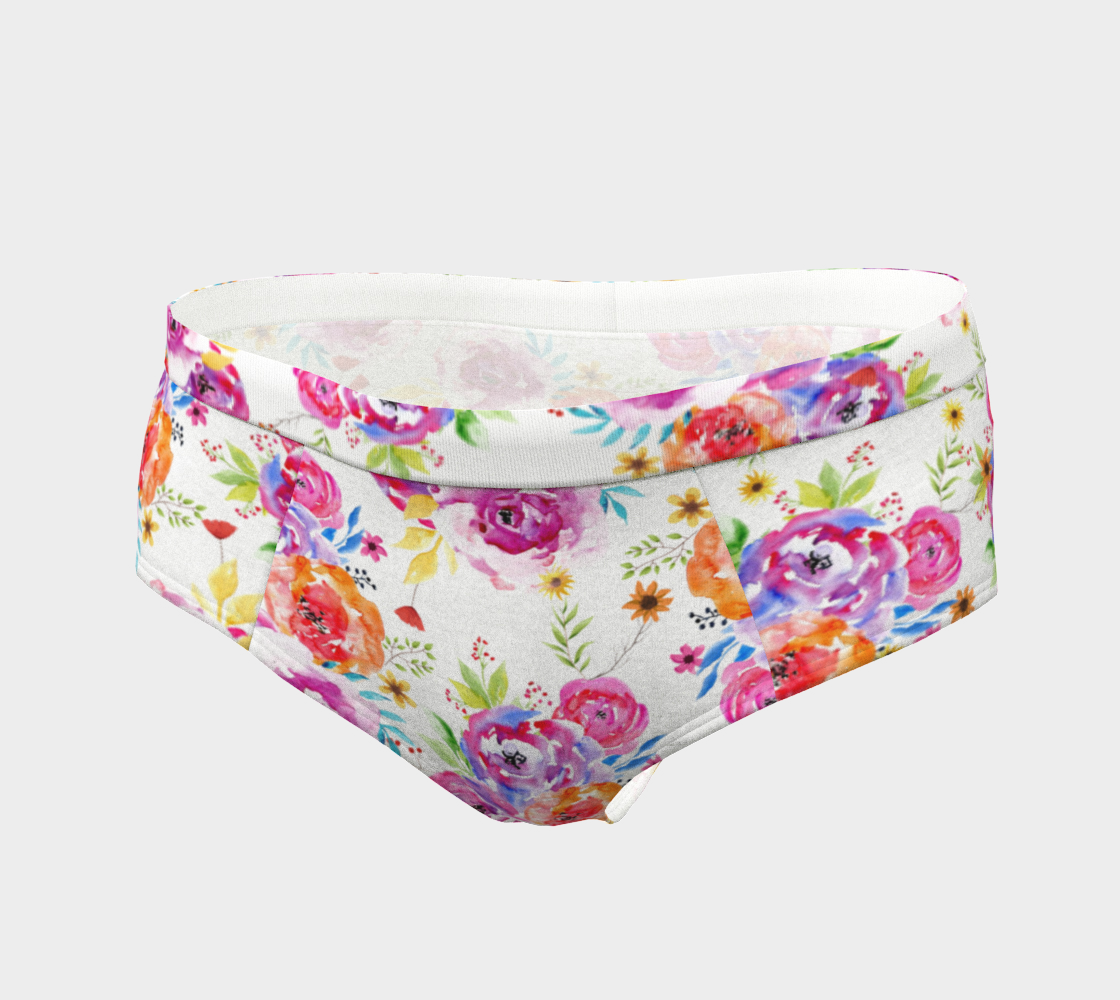Women's Cheeky Briefs Underwear Watercolor Flowers preview