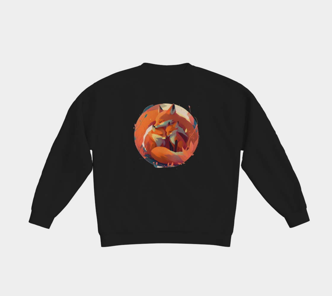 Red Foxes hugging, cuddling, affectionate, vibrant design preview