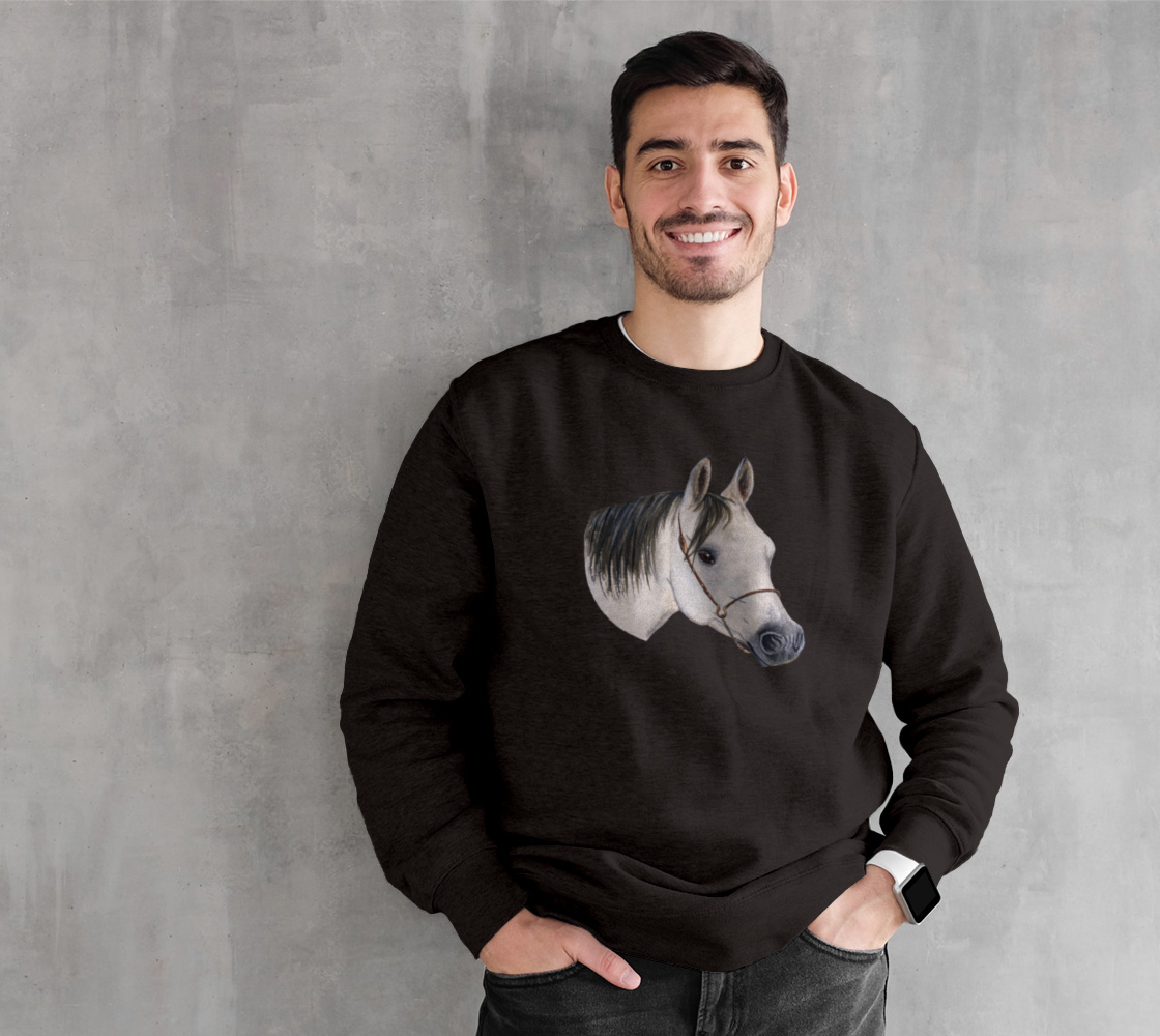 Grey arabian horse Crewneck Sweatshirt preview