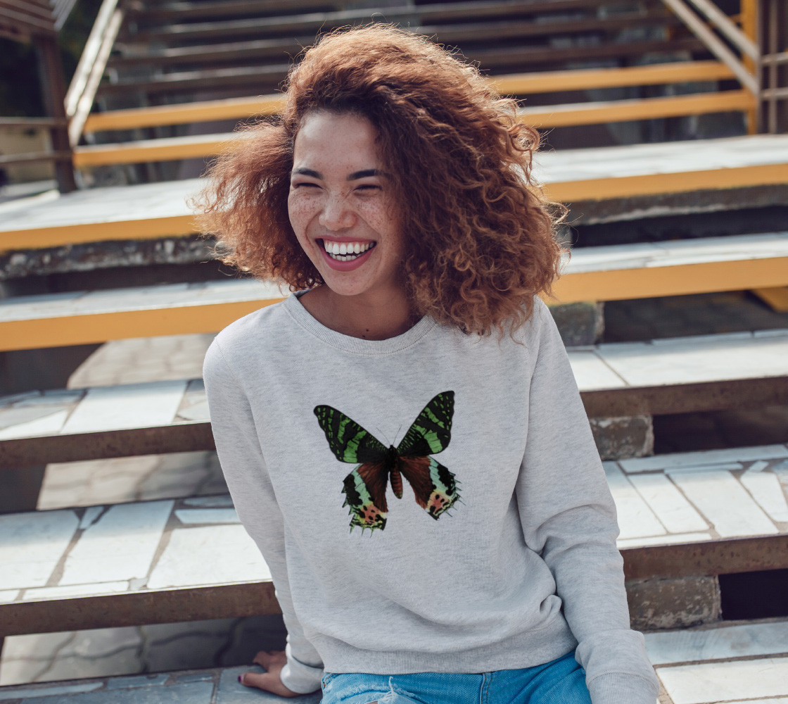 Urania Ripheus butterfly Crewneck Sweatshirt preview #3