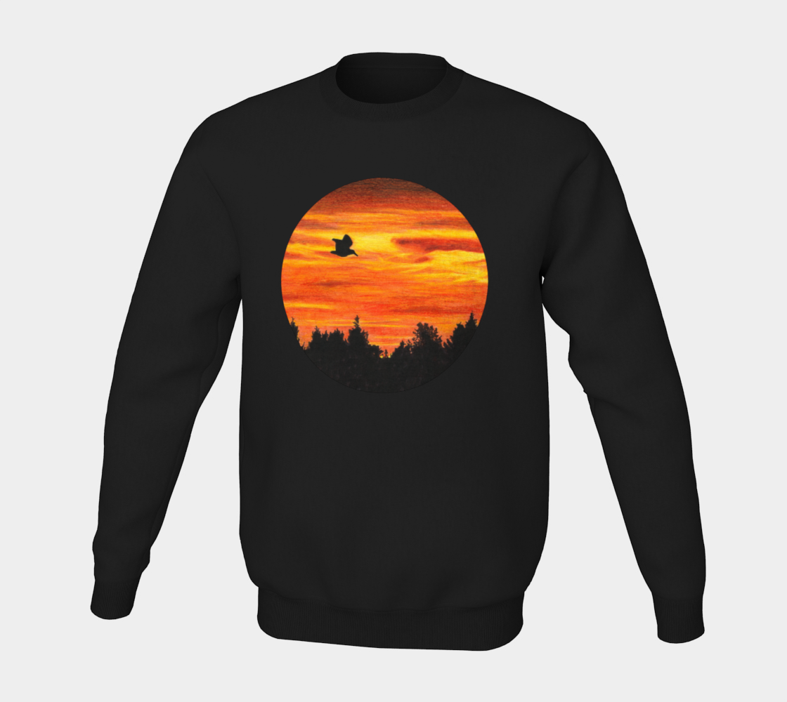 Sunset sky with bird Crewneck Sweatshirt preview #5