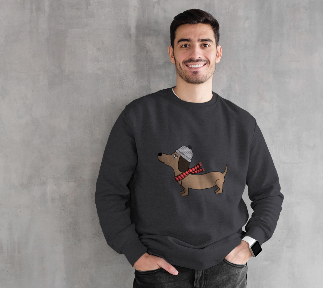 Aperçu de Dachshund Through the Snow Crewneck Sweatshirt