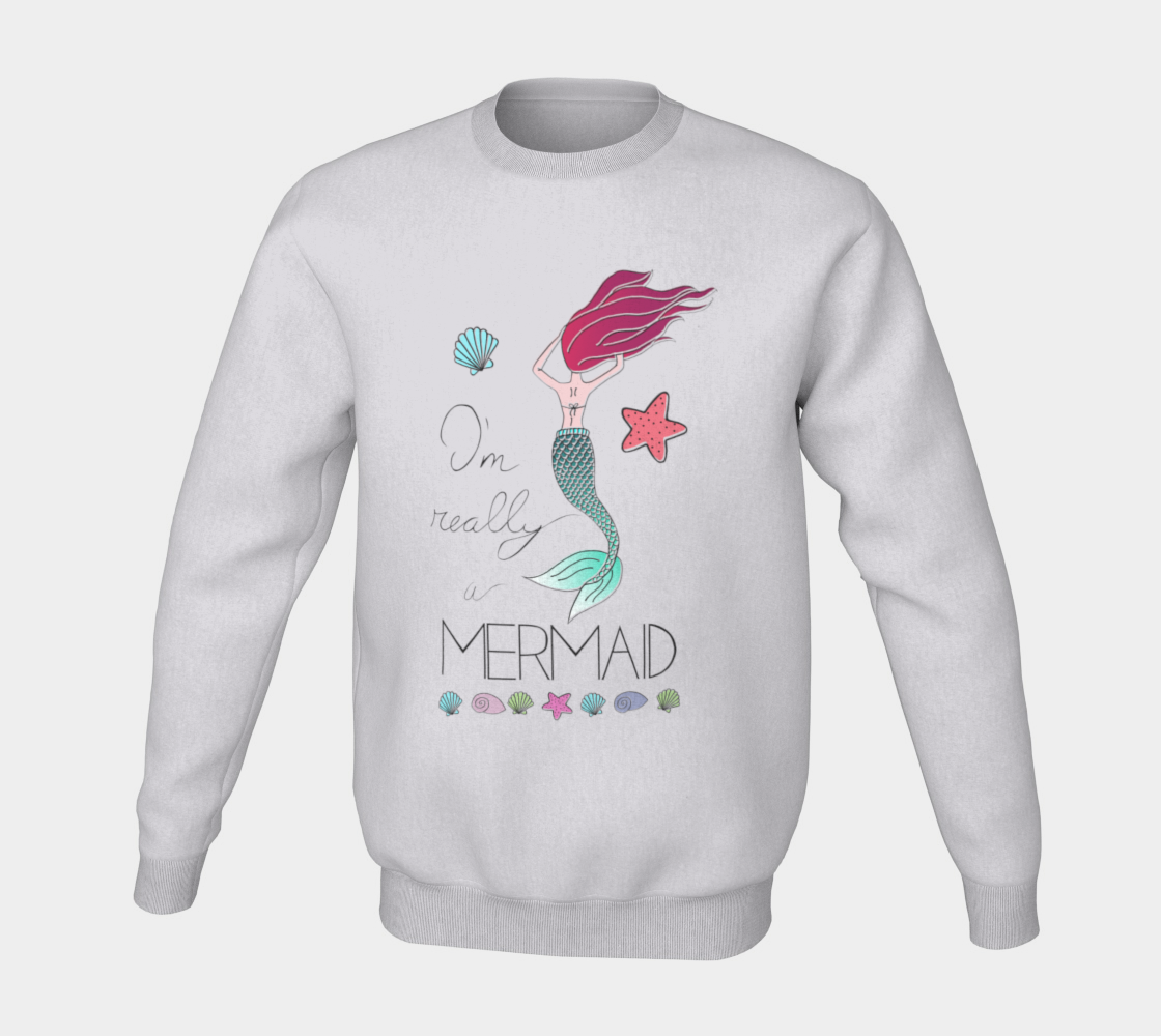 I'm Really a Mermaid Crewneck Sweatshirt preview #5