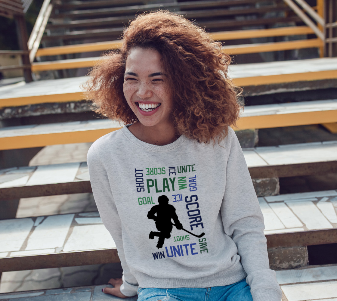 Aperçu de For the Love of Hockey Crewneck Sweatshirt - Blue #3
