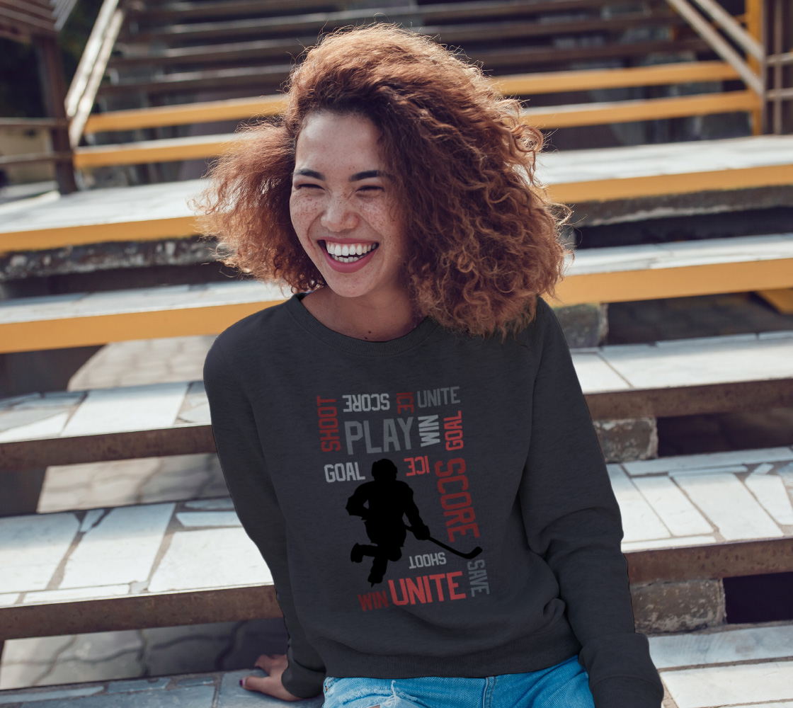 Aperçu de For the Love of Hockey Crewneck Sweatshirt - Red #3