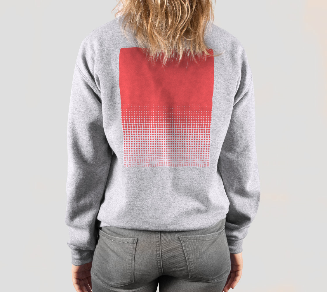 Red Dot Ombre Fade to White Sweatshirt thumbnail #5