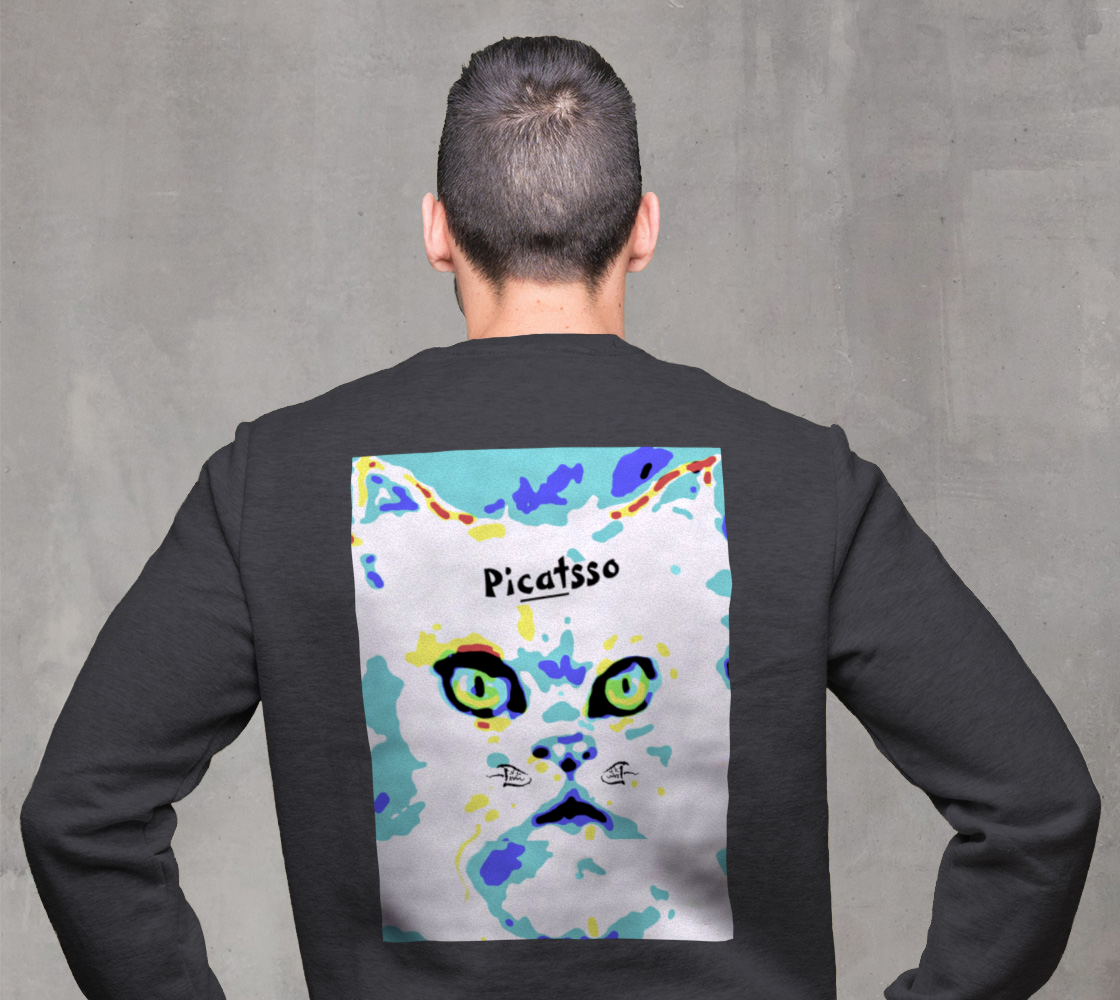 Picatsso / Offical Crazy Catnip Meme Art Sweatshirt  thumbnail #3