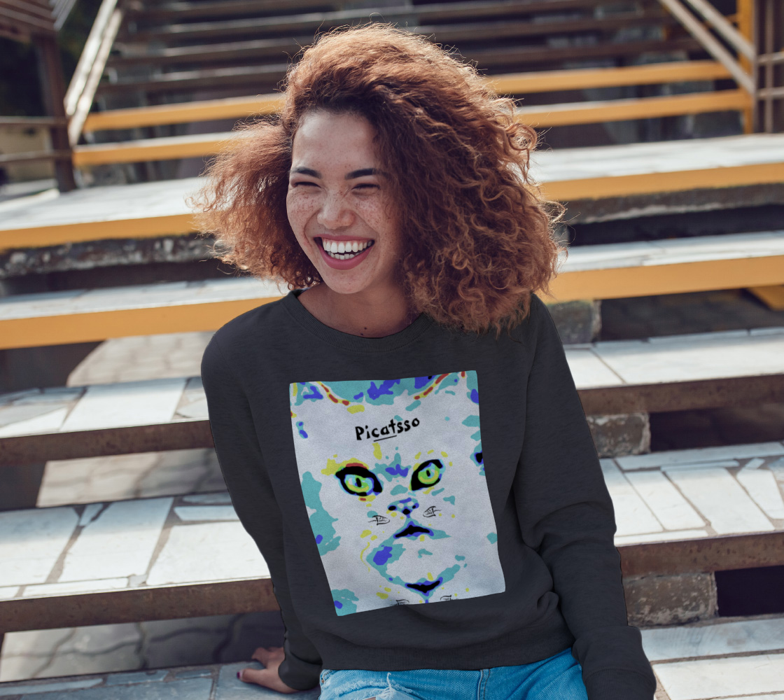 Picatsso / Offical Crazy Catnip Meme Art Sweatshirt preview #3