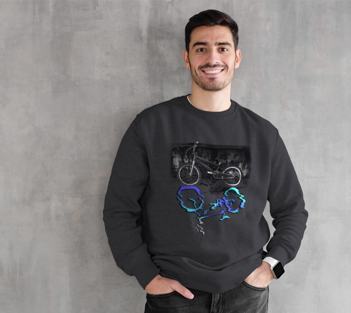 BMX Bike Sport Colored Reflection  Crewneck Sweatshirt preview