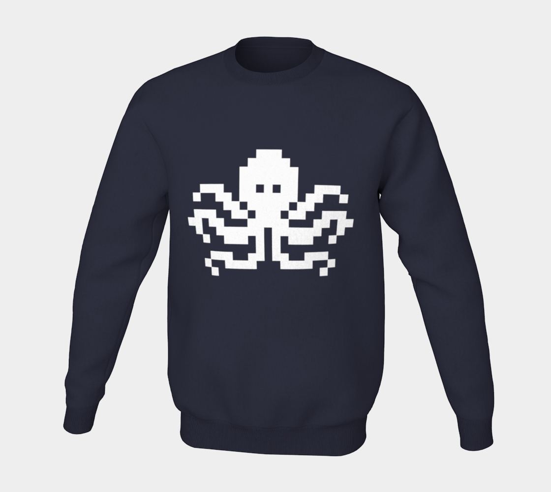 Aperçu de Pixel Octopus - White on Blue #5