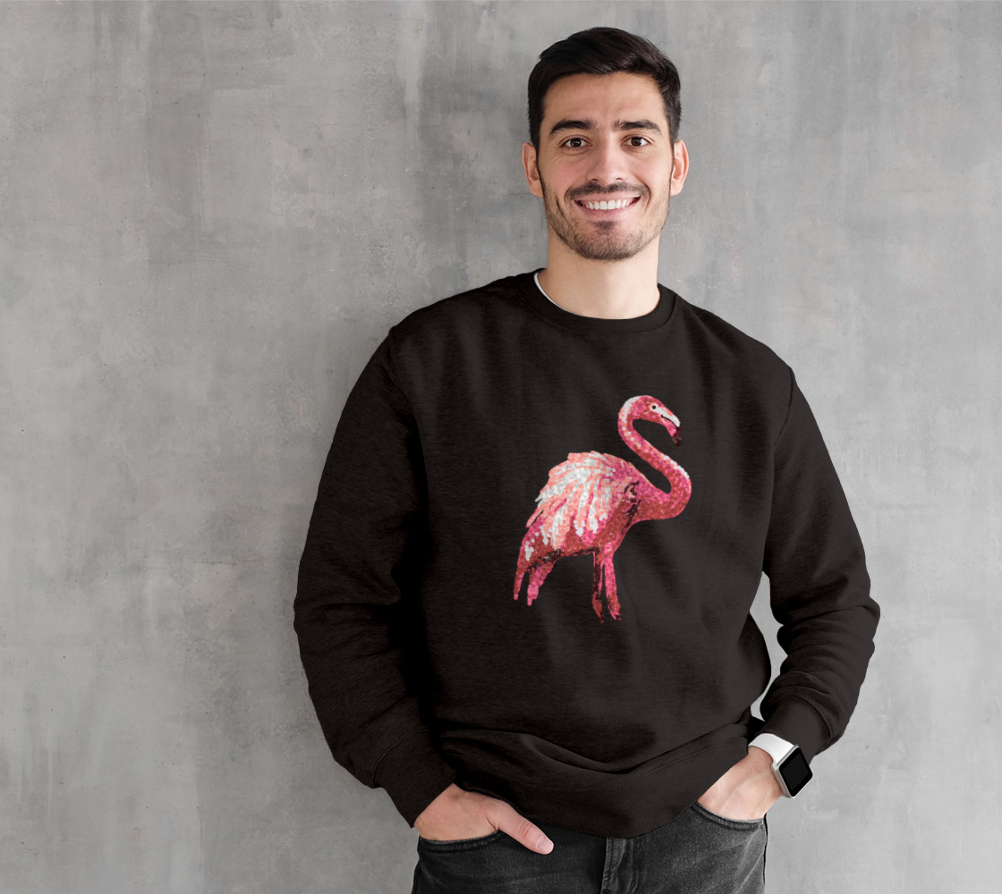 Aperçu de Faux Sequined Printed Tropical Flamingo