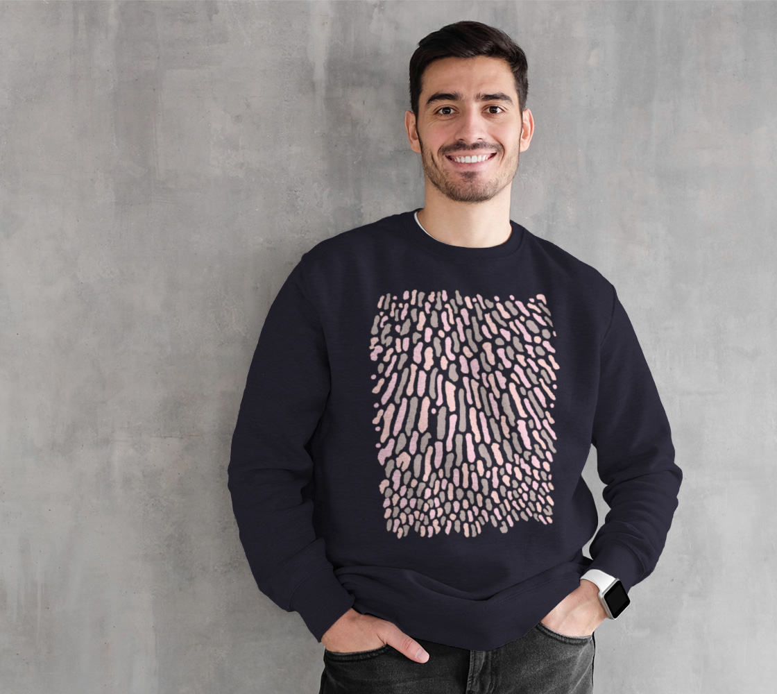 Aperçu de Organic Abstract - Navy Blue Crewneck Sweatshirt