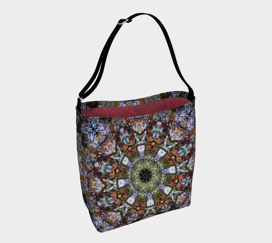 Aperçu de Rainbow Hippie Mandala Raspberry Red Primitive Paisley #1