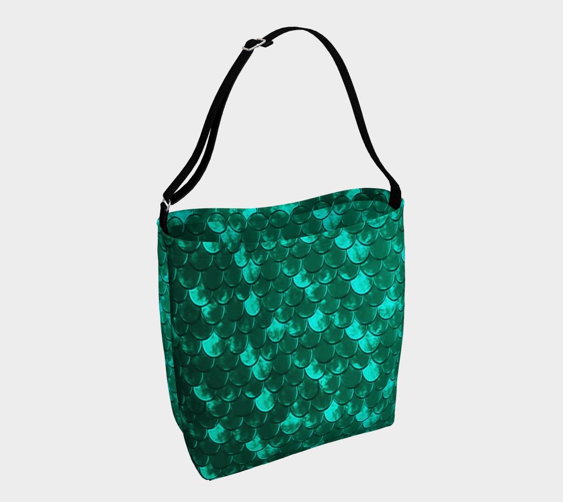 Green Mermaid Fishscale Day Bag - Tote by VCD © preview