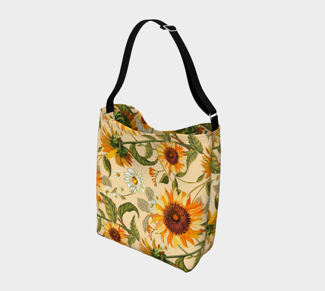 Golden Sunflowers stretchy bag thumbnail #3
