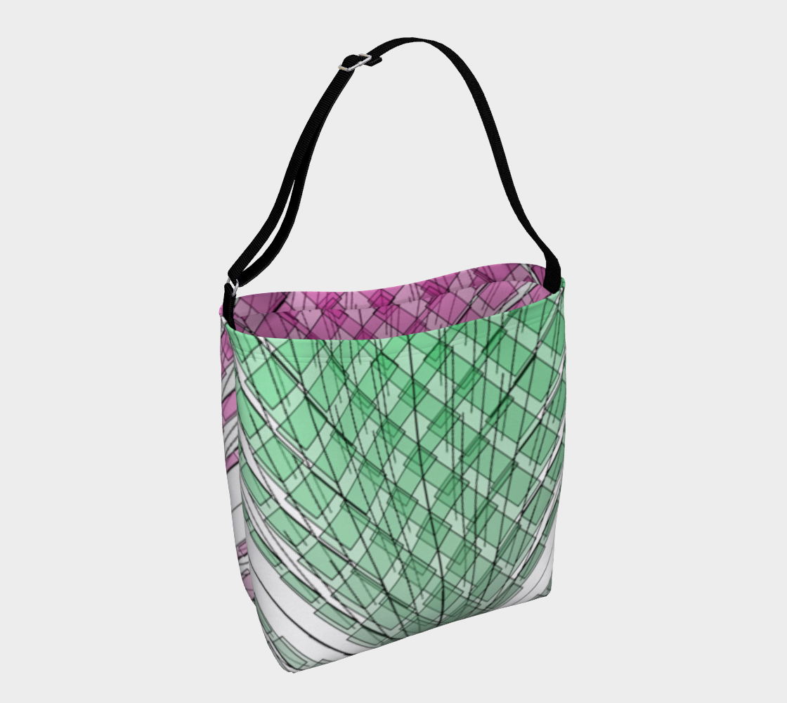 Green Red Ombre Diagonal Flow Day Tote preview