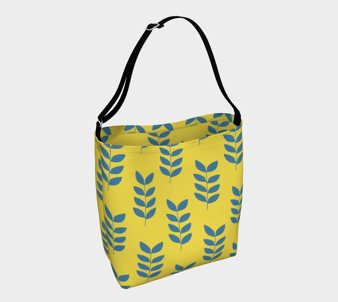 Blue Leaf Pattern on Yellow preview