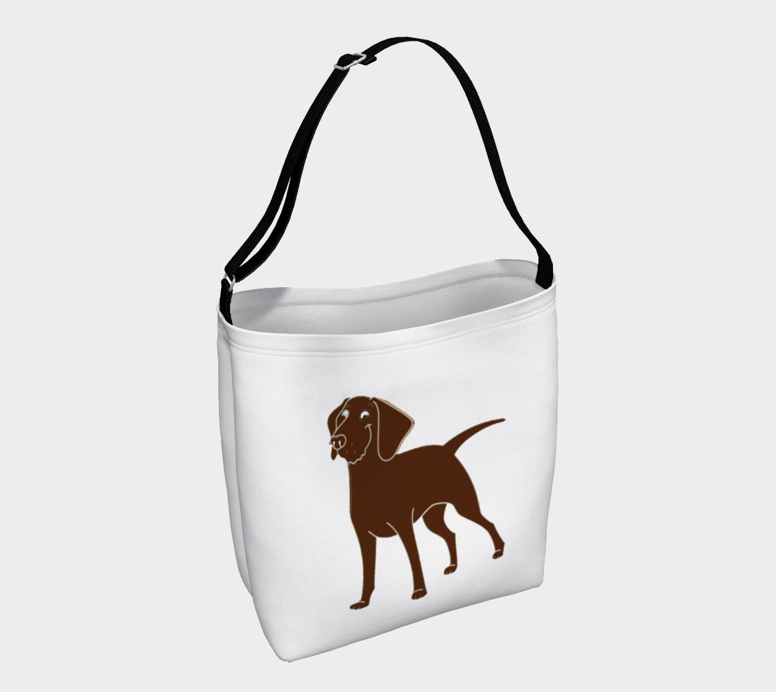 Labrador Retriever chocolate cartoon day tote bag preview #1