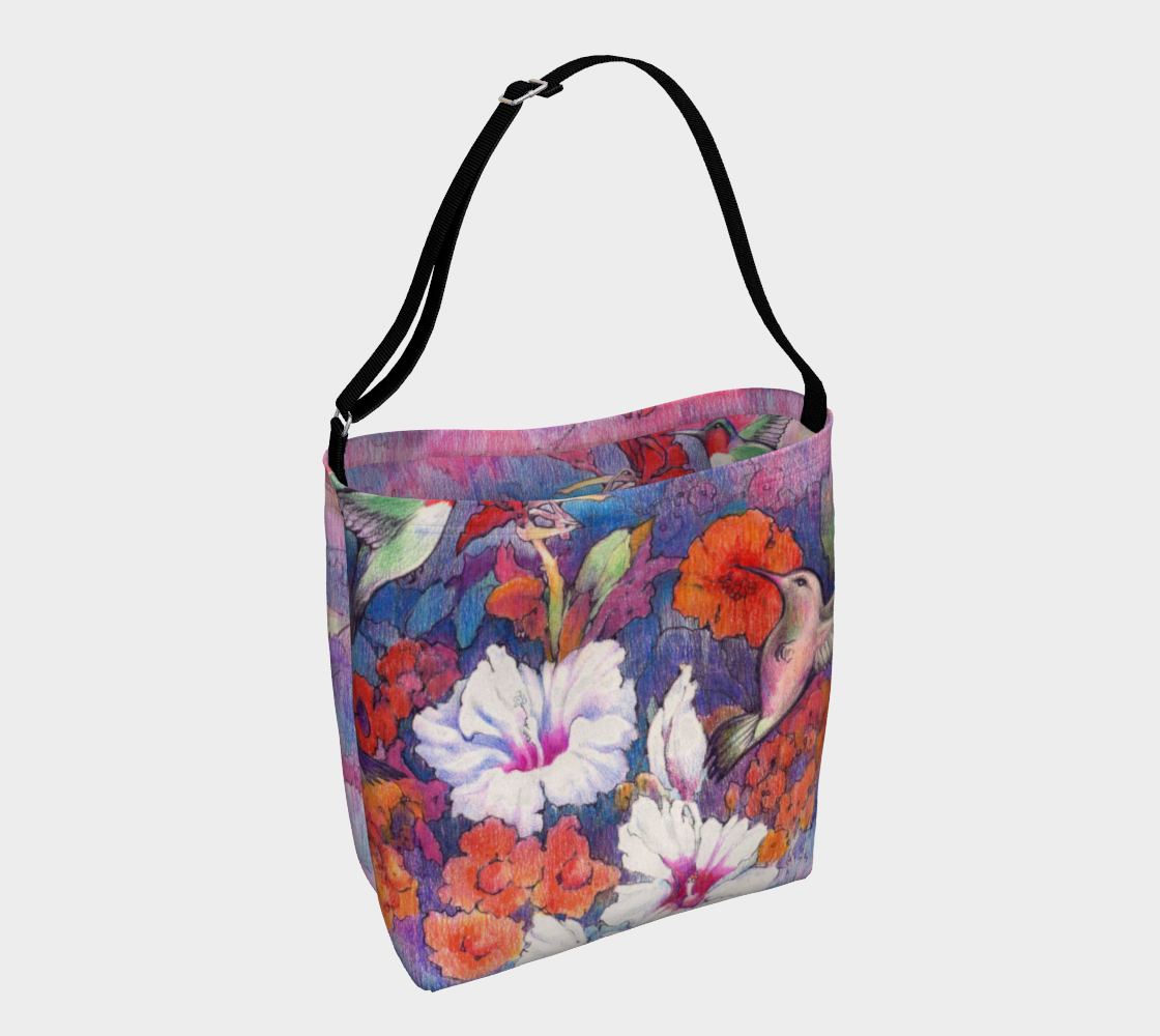 Suzanne"s day tote full of hummingbirds! 3D preview