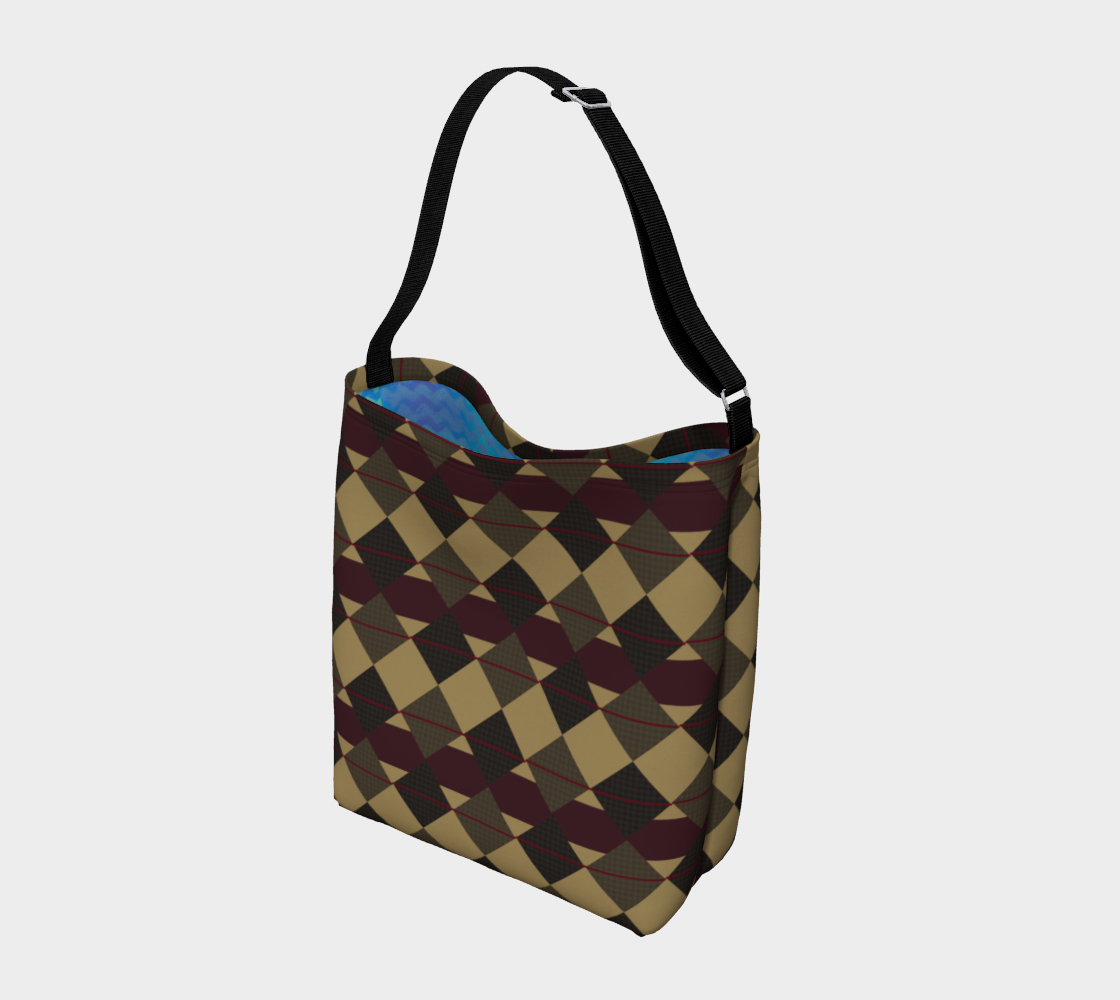 Checkered Brown Plaid Day Tote preview #2