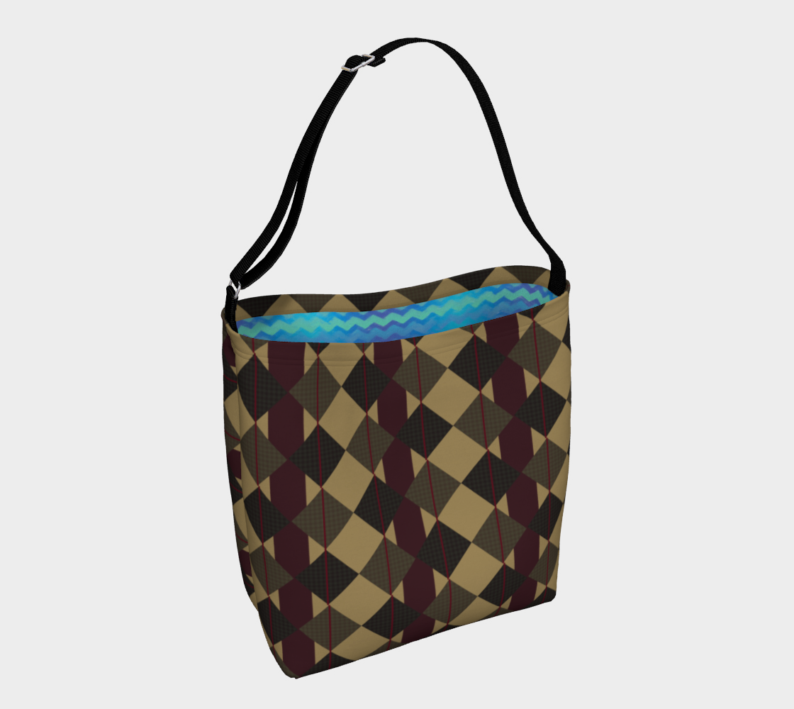 Checkered Brown Plaid Day Tote preview #1