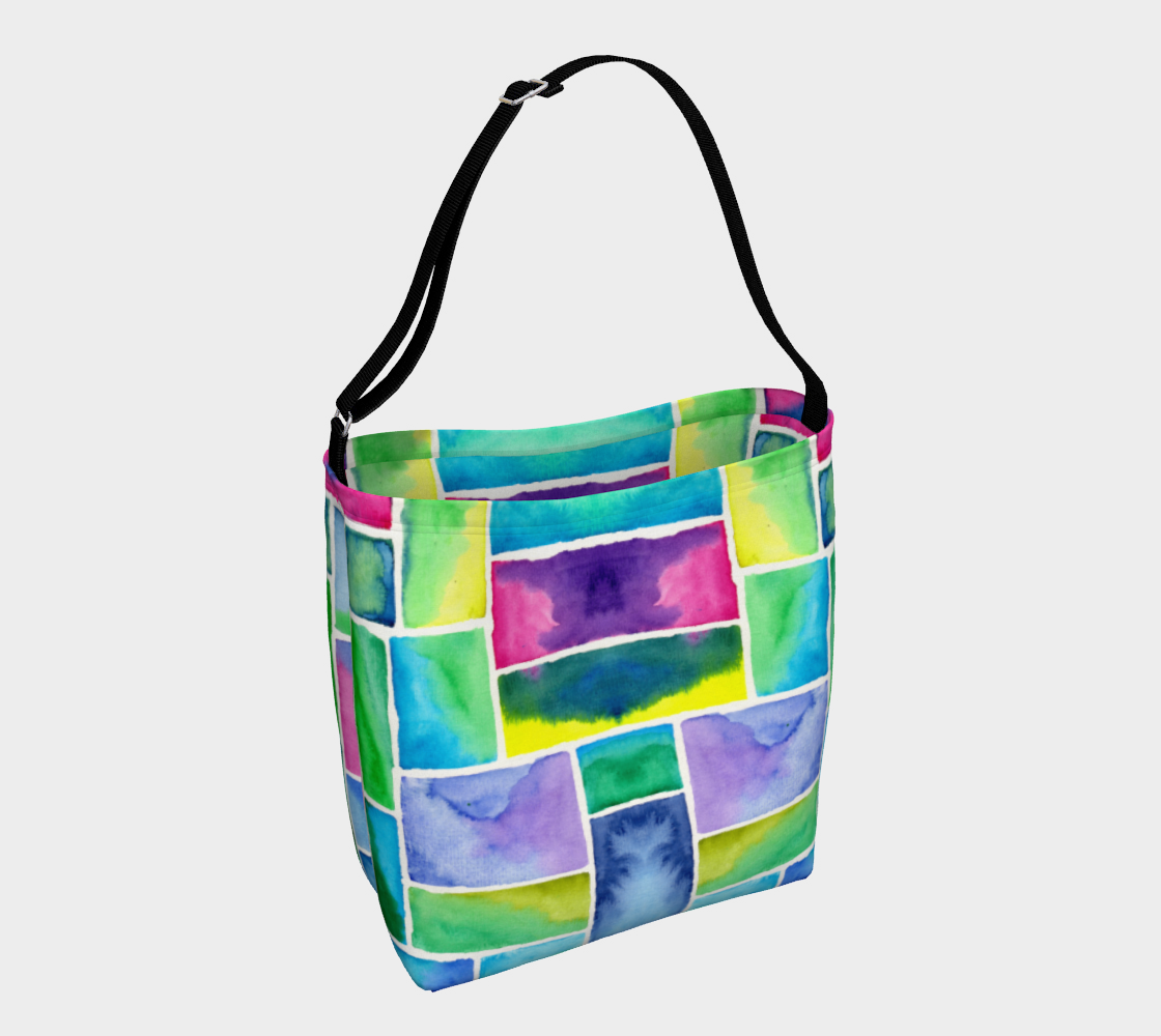 Colorful Squares Pattern Day Tote preview