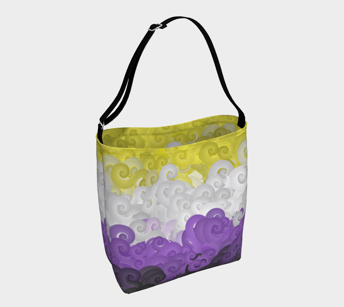 Psychedelic Funky Spiral Abstract Nonbinary Pride Flag preview